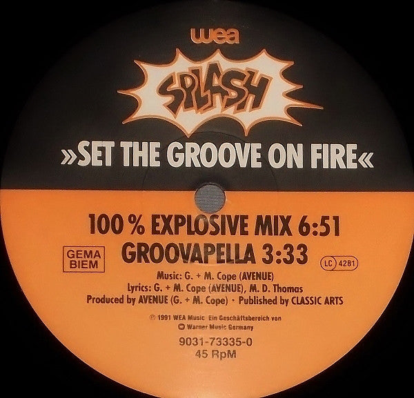 Splash (3) : Set The Groove On Fire (12")