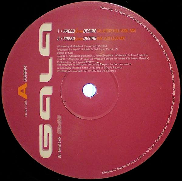 Gala : Freed From Desire (12")