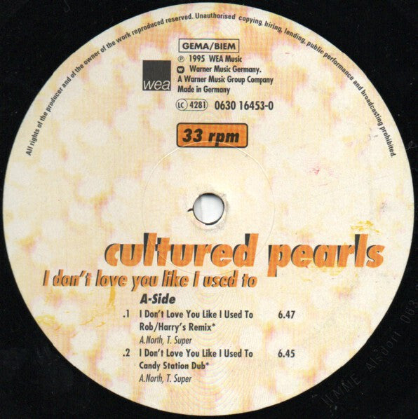 Cultured Pearls : I Don't Love You Like I Used To (12")
