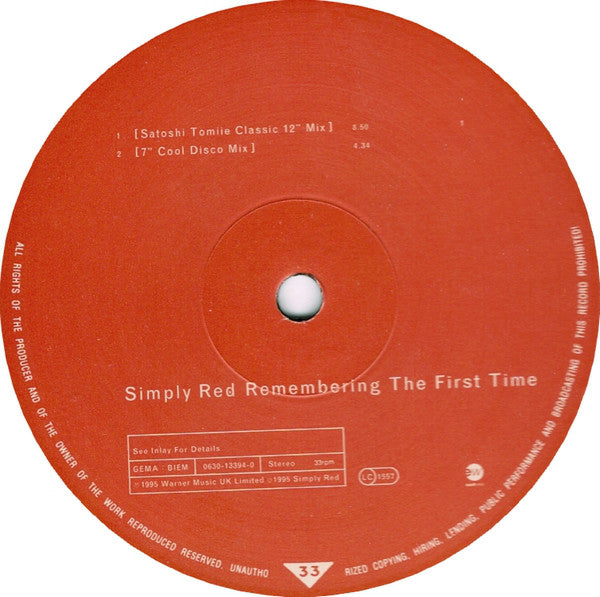 Simply Red : Remembering The First Time (The Remixes) (12")