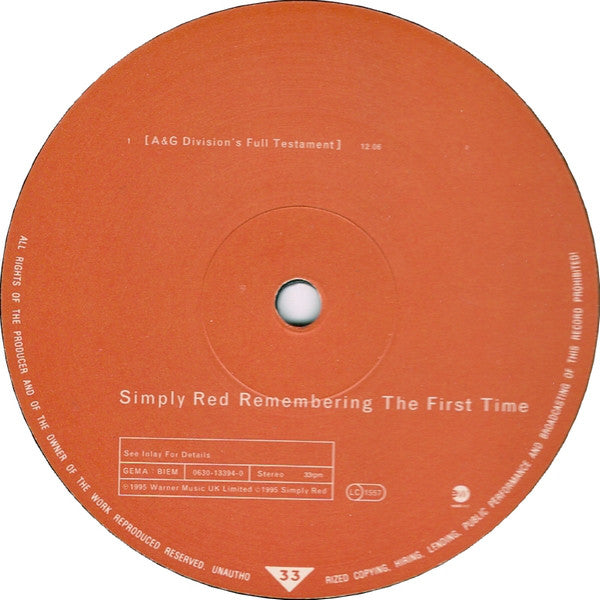 Simply Red : Remembering The First Time (The Remixes) (12")