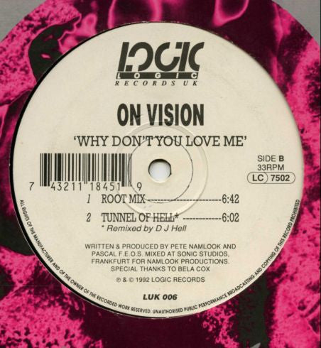 On Vision : Why Don't You Love Me (12")