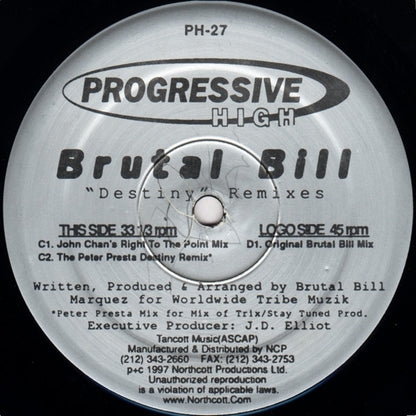 Brutal Bill : Destiny (Remixes) (2x12")