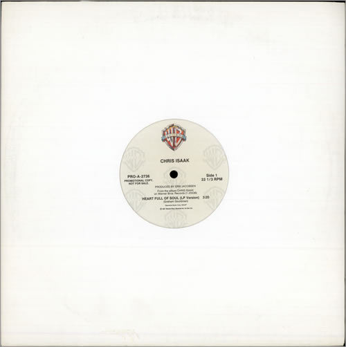 Chris Isaak : Heart Full Of Soul (12", Promo)