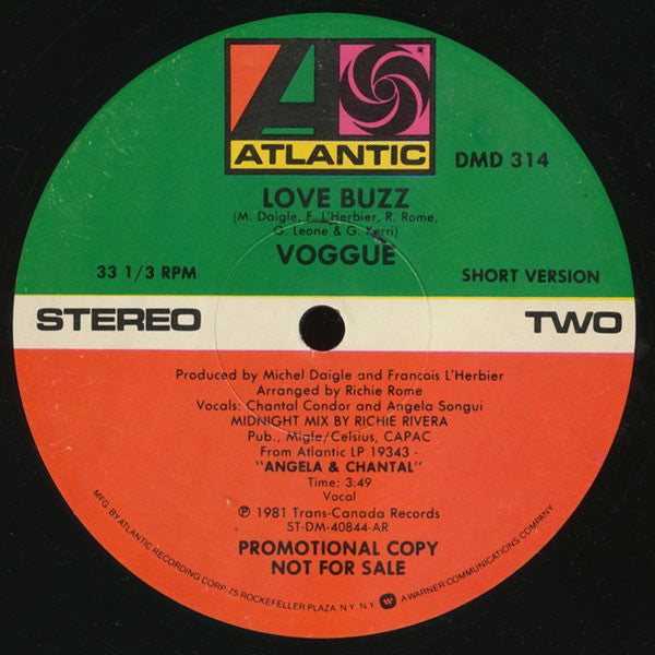 Voggue : Love Buzz (12", Promo)