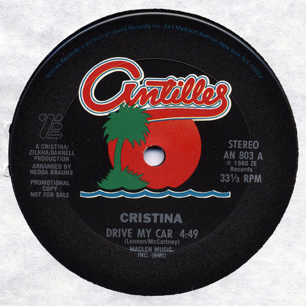 Cristina : Drive My Car (12", Promo)