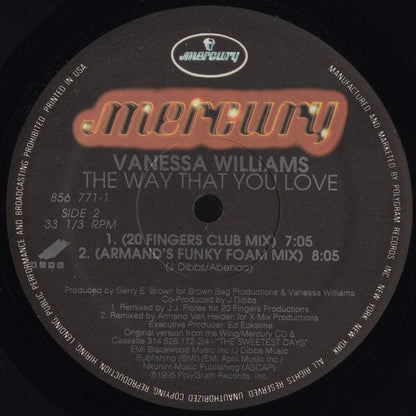 Vanessa Williams : The Way That You Love (12", Single)