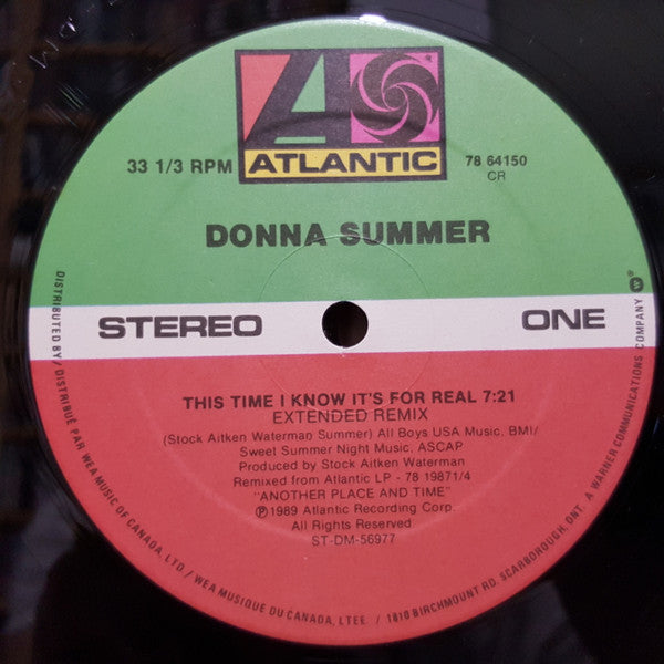 Donna Summer : This Time I Know It's For Real (12")