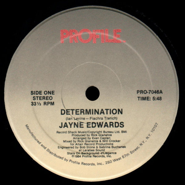 Jayne Edwards : Determination / It Should Have Been Me (12")