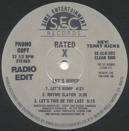Rated X : Let's Hump (12", Maxi, Promo)