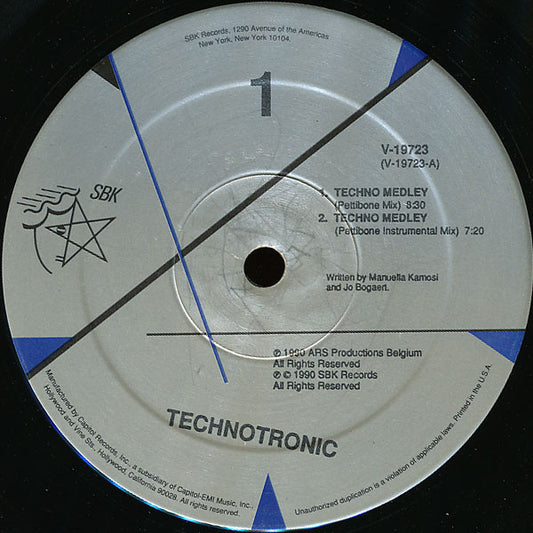 Technotronic : Techno Medley / Rockin' Over The Beat (12")