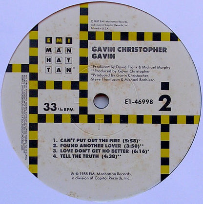 Gavin Christopher : Gavin (LP, Album)
