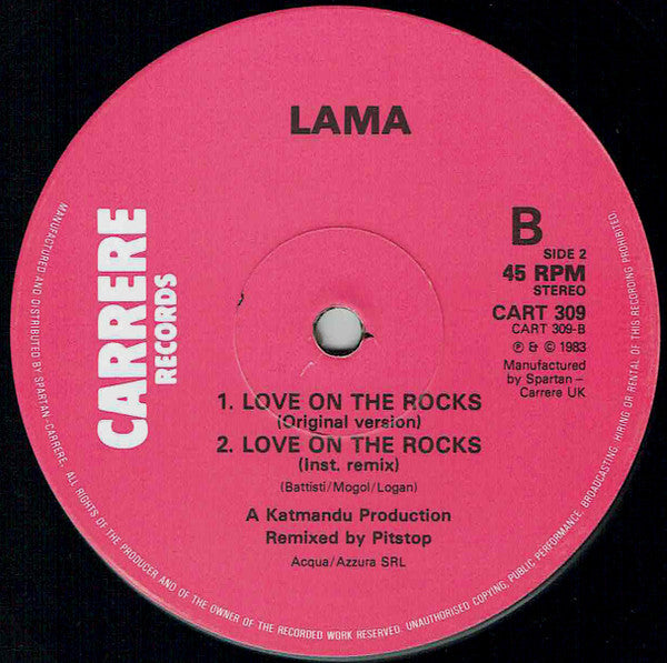 Lama : Love On The Rocks (Remix) (12")