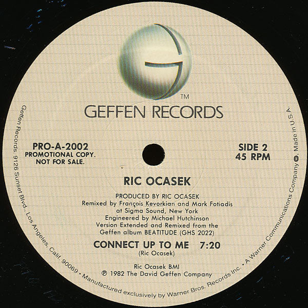 Ric Ocasek : Prove / Connect Up To Me (12", Promo)