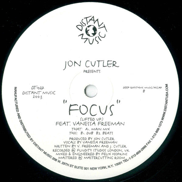 Jon Cutler Featuring Vanessa Freeman : Focus (Lifted Up) (12")