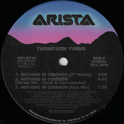 Thompson Twins : Nothing In Common (12", Single)