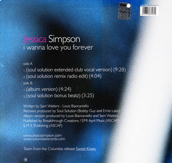 Jessica Simpson : I Wanna Love You Forever (12")