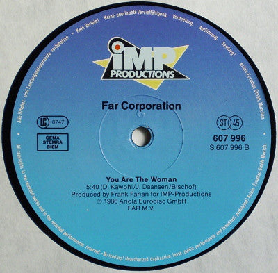 Far Corporation : Fire And Water (Special Club Mix) / You Are The Woman (12", Maxi)