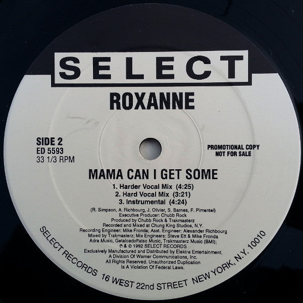 Roxanne* : Ya Brother Does / Mama Can I Get Some (12", Promo)