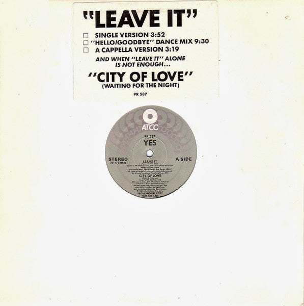 Yes : Leave It (12", Promo)