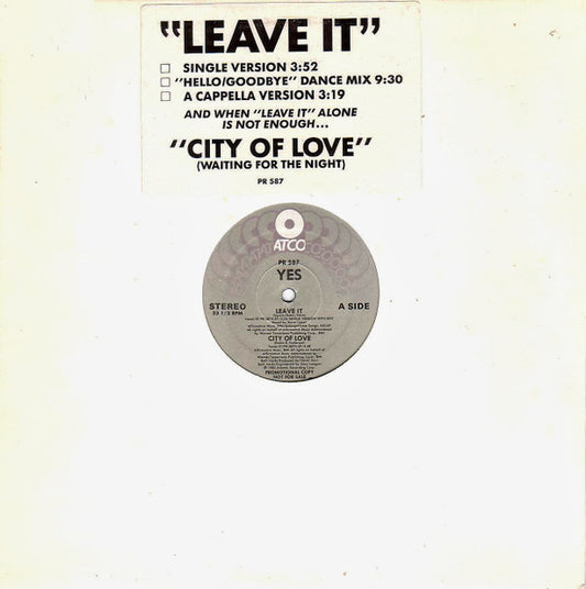 Yes : Leave It (12", Promo)