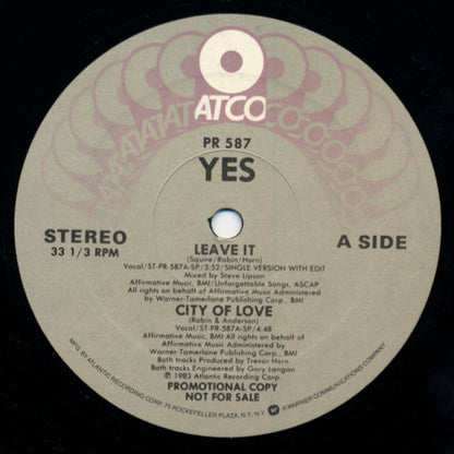 Yes : Leave It (12", Promo)