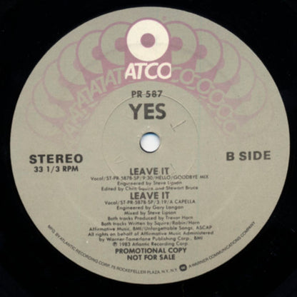 Yes : Leave It (12", Promo)
