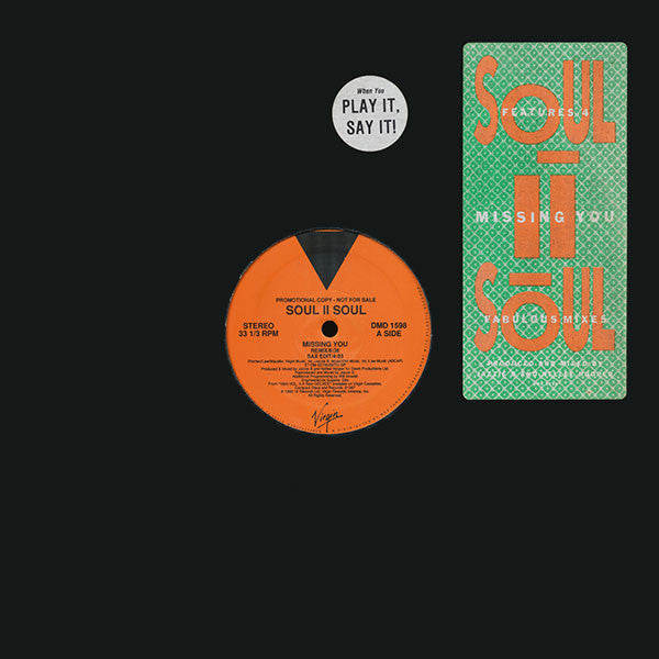 Soul II Soul : Missing You (12", Promo)