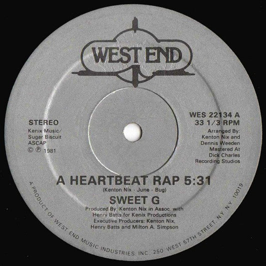 Sweet G : A Heartbeat Rap (12", Single)