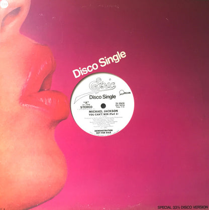 Michael Jackson : You Can't Win (12", Promo)