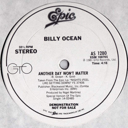 Billy Ocean : Another Day Won't Matter (12", Promo)