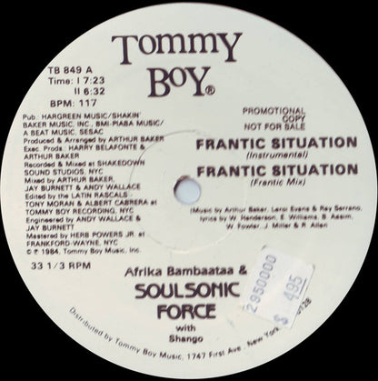 Afrika Bambaataa & Soulsonic Force With Shango : Frantic Situation (12", Promo)