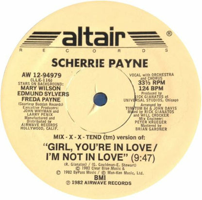 Scherrie Payne : I'm Not In Love / Girl, You're In Love (12")