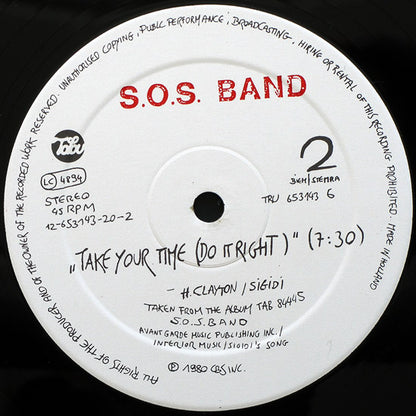 The S.O.S. Band : The Official Bootleg Mega-Mix B/W Take Your time (Do It Right) (12", Maxi)