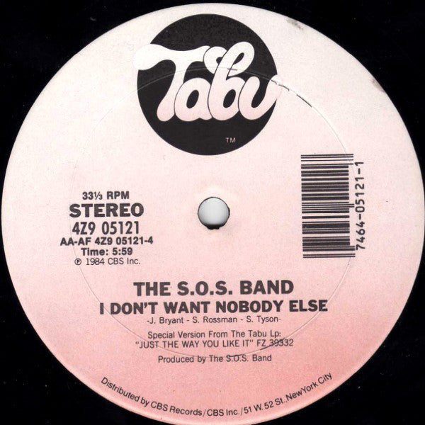 The S.O.S. Band : No One's Gonna Love You (12", Pit)