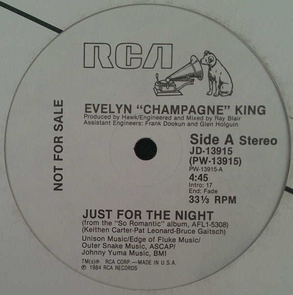 Evelyn "Champagne" King* : Just For The Night (12", Promo)