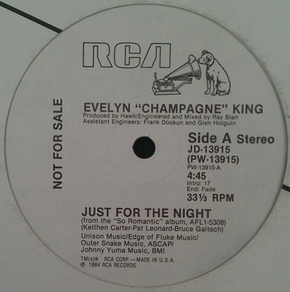 Evelyn "Champagne" King* : Just For The Night (12", Promo)