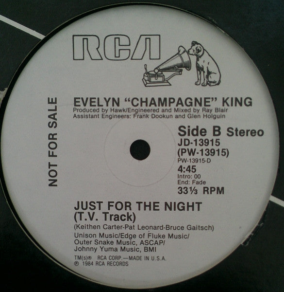 Evelyn "Champagne" King* : Just For The Night (12", Promo)
