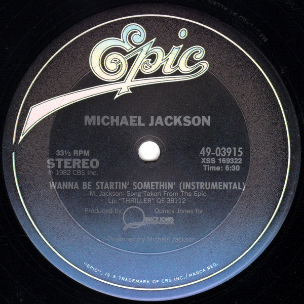 Michael Jackson : Wanna Be Startin' Somethin' (12")