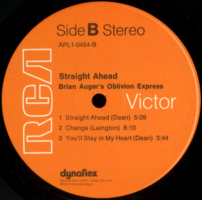 Brian Auger's Oblivion Express : Straight Ahead (LP, Album, Ind)