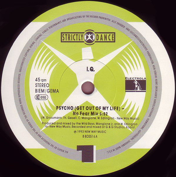 I.Q. (2) : Psycho (Get Out Of My Life) (12", Maxi)