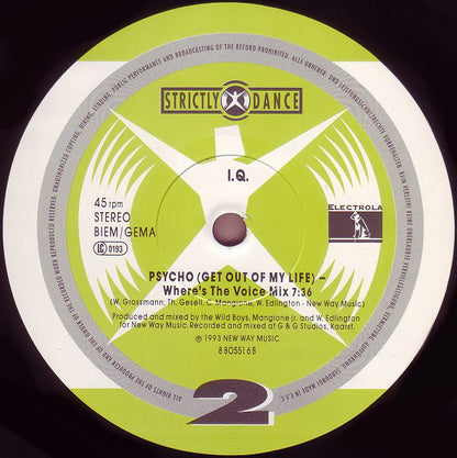 I.Q. (2) : Psycho (Get Out Of My Life) (12", Maxi)