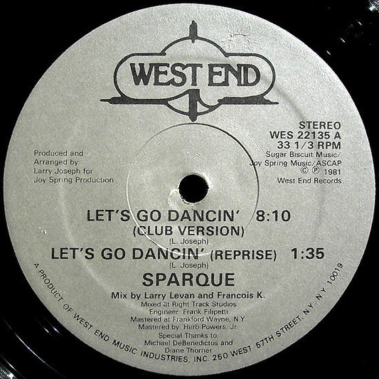 Sparque : Let's Go Dancin' (12", Single)