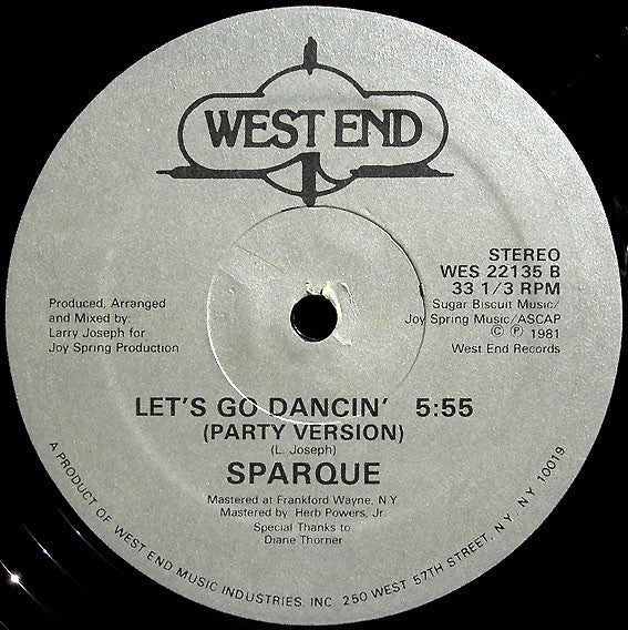 Sparque : Let's Go Dancin' (12", Single)