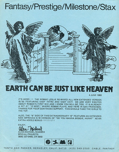 Two Tons O' Fun : Earth Can Be Just Like Heaven (12", Promo)