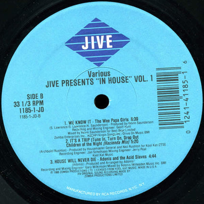 Various : Jive Presents "In House" Volume 1 (Full Length Extended Remixes) (LP, Comp)