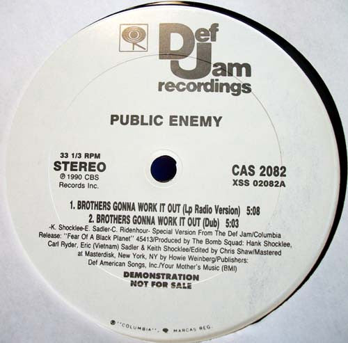 Public Enemy : Brothers Gonna Work It Out (12", Promo)