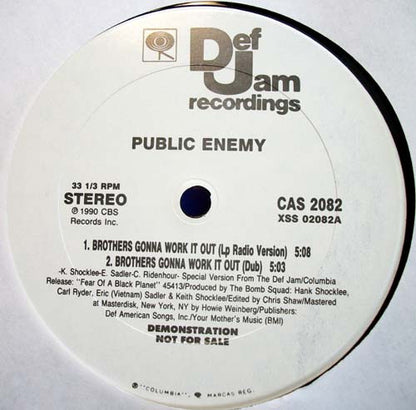 Public Enemy : Brothers Gonna Work It Out (12", Promo)