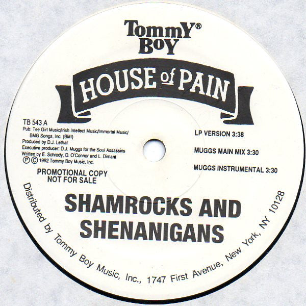 House Of Pain : Shamrocks And Shenanigans (Boom Shalock Lock Boom) (12", Promo)