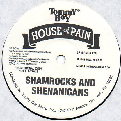 House Of Pain : Shamrocks And Shenanigans (Boom Shalock Lock Boom) (12", Promo)